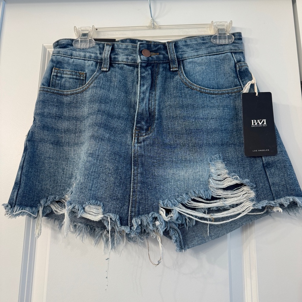 NWT American Bazi Distressed Denim Skort (Shorts / Skirt)